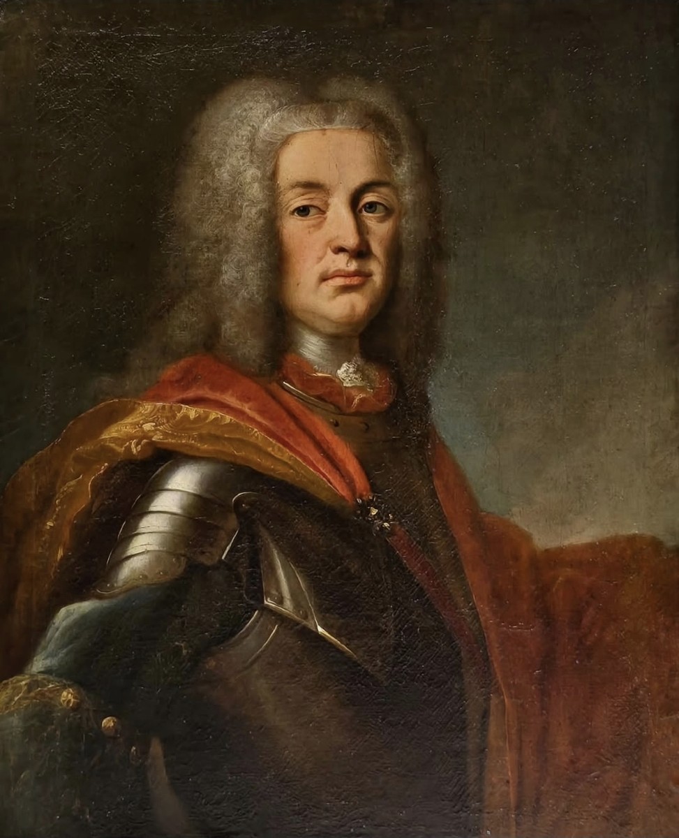 Ritratto di un dignitario in armatura, olio su tela, fine XVII/inizio XVIII secolo.