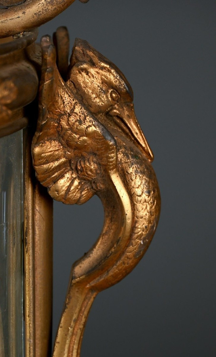 Lanterna a sospesione antica - Nap III - Fine XIX secolo - Bronzo dorato-photo-2