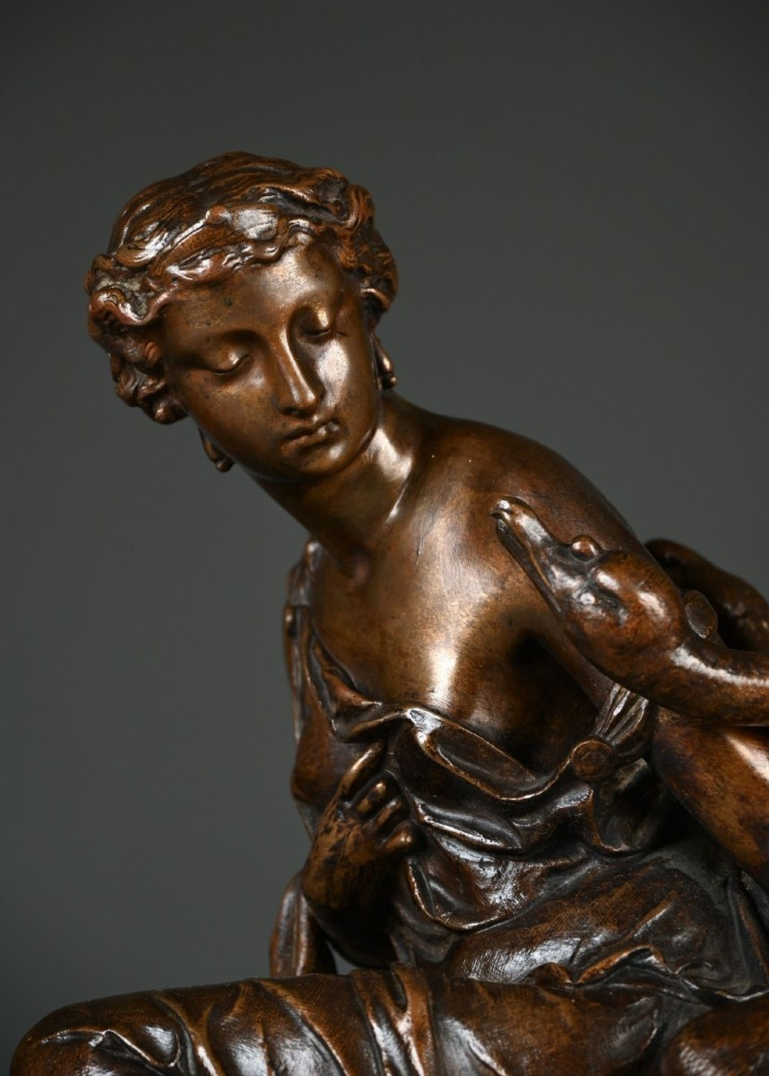 Leda e il cigno, bronzo firmato Mercier. Fine XIX secolo-photo-2
