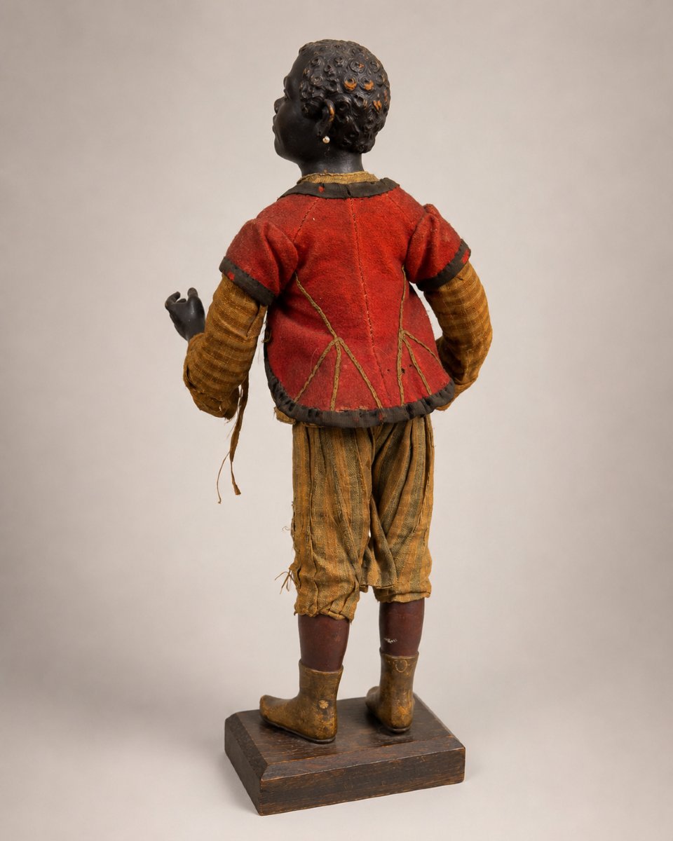 Giovane moro "Blackamoor" in legno laccato e stoffa, XIX secolo-photo-4