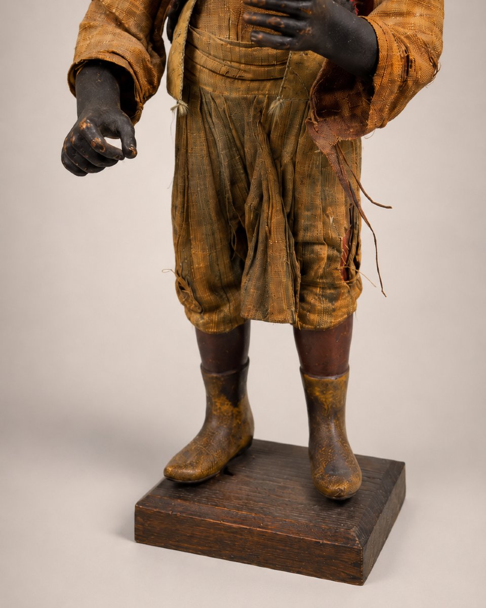 Giovane moro "Blackamoor" in legno laccato e stoffa, XIX secolo-photo-2