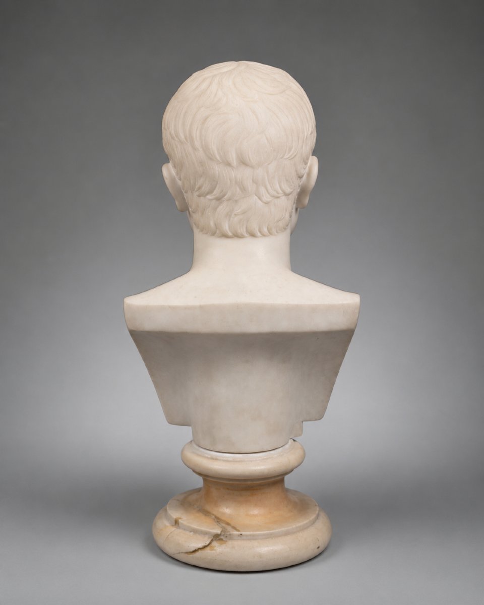 Busto in marmo bianco raffigurante Augusto Ottaviano giovane Italia, seconda metà del XIX-photo-3