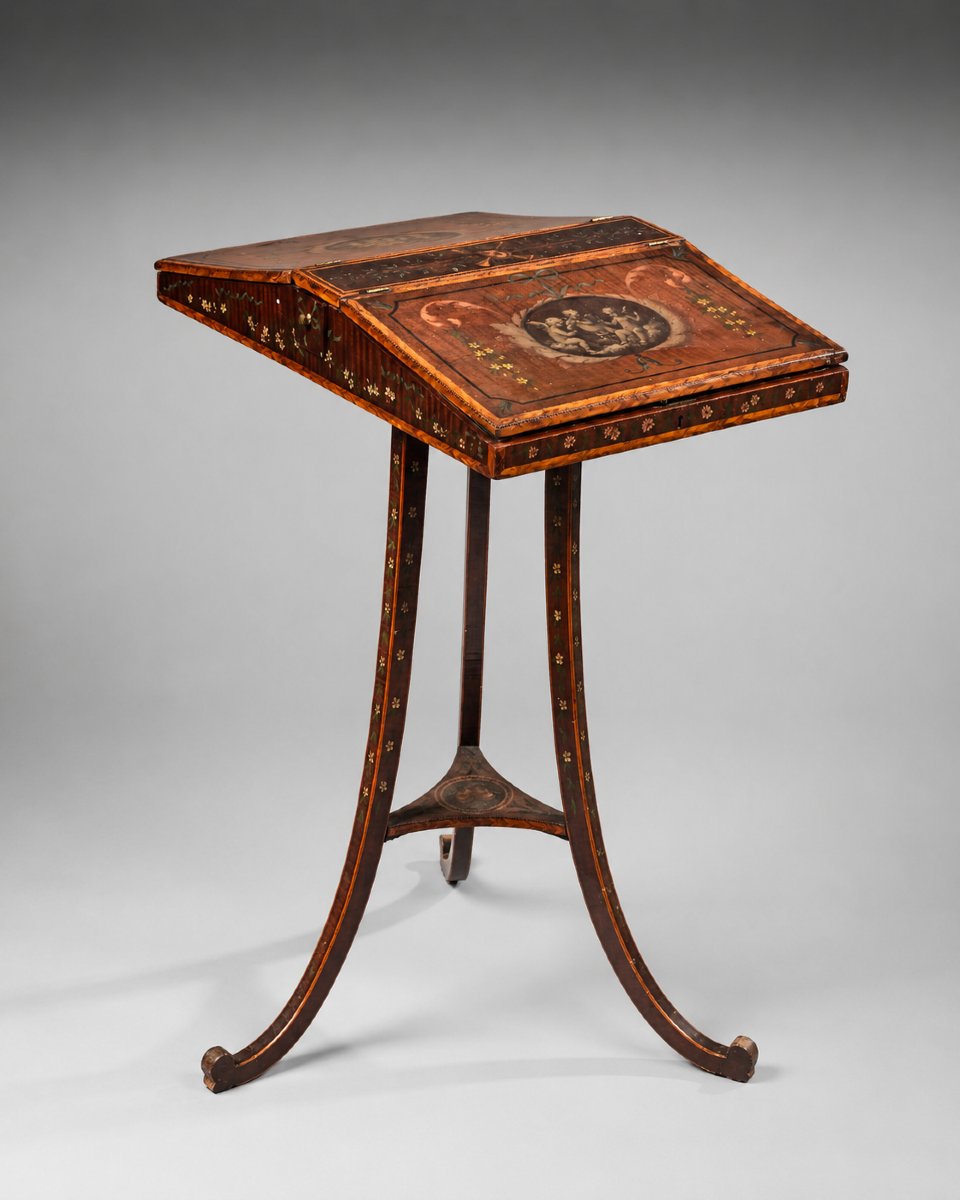 Tavolino leggio inglese in legno policromo  Inghilterra, fine del XVIII secolo