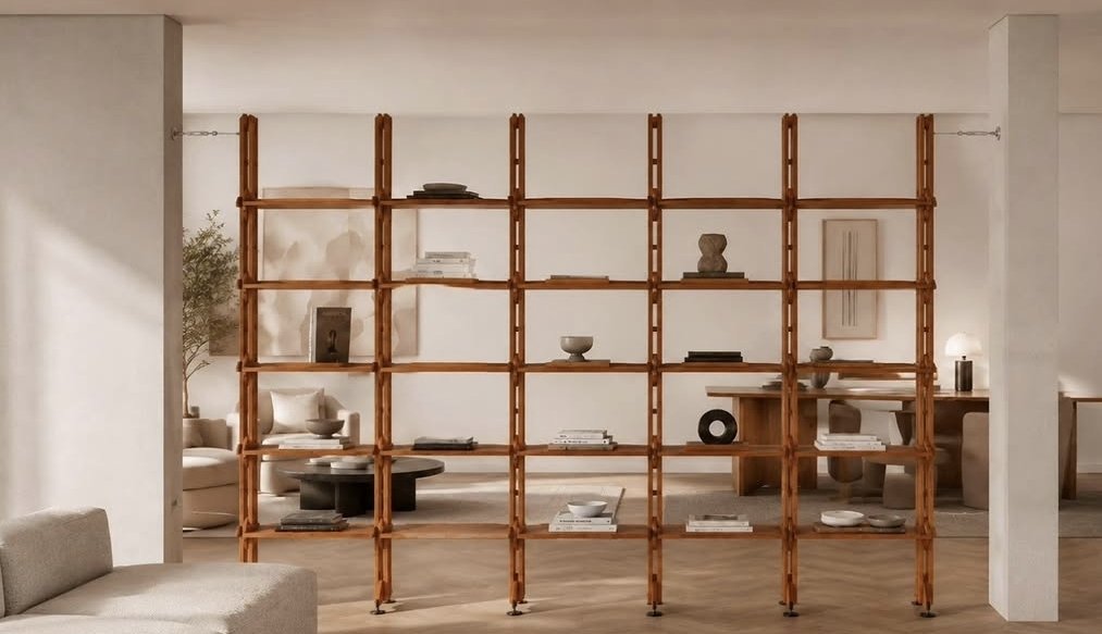 Grande libreria modulare italiana in teak, pezzo unico su misura, anni ’50, Mid century-photo-2