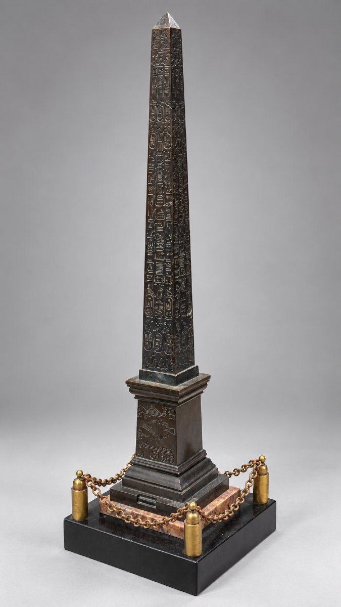 Obelischi in bronzo e marmo, fine XIX-photo-4
