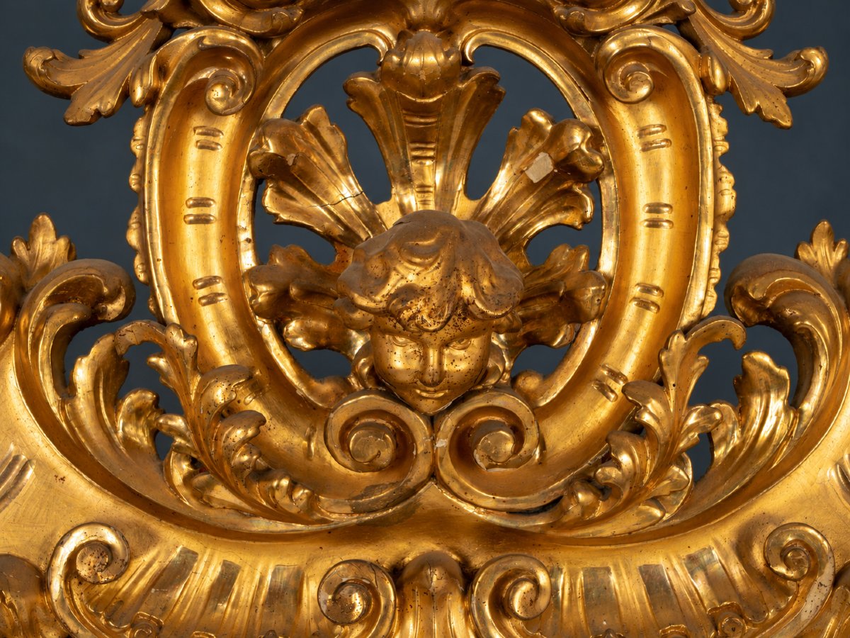 Grande specchio dorato in stile rococò/rocaille – fine XIX secolo-photo-3