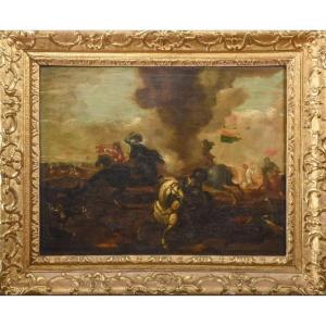 Scena di battaglia del XVII secolo.  "Scontro di cavalleria"