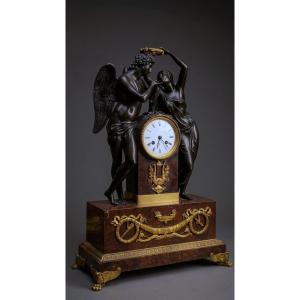 Pendolo di Amore e Psiche, da Claude Michallon, Impero XIX secolo