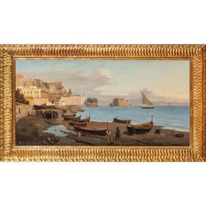 GABRIELE CARELLI, "Veduta di Napoli", 1867, Olio su tela