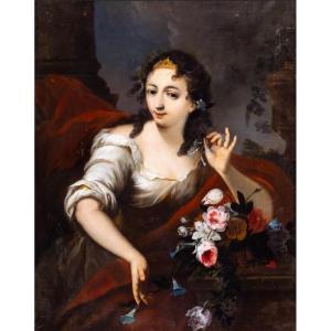 Allegoria, Ritratto come "Flora", XVIII secolo, olio su tela, Italia