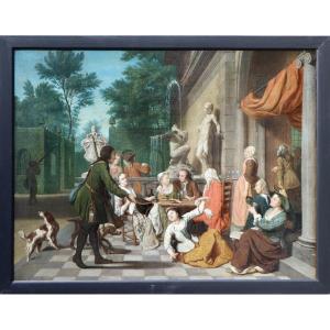 Jan Jozef Horemans II (1714 - 1792), An Elegant Company On A Terrace
