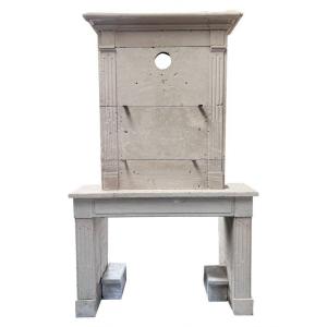 Trumeau Fireplace, In French Limestone, 18th Century