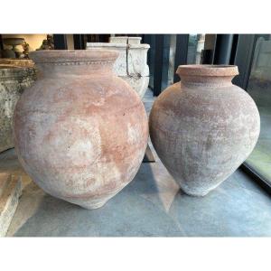 Old Red Terracotta Jars Of Spanish Origin
