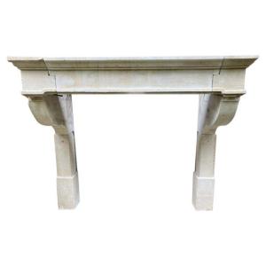 French Limestone Fireplace