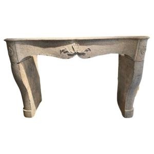 18th Century Burgundy Stone Fireplace