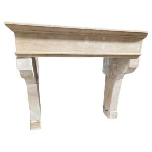 Louis Philippe Fireplace In Savonnière Stone, 19th Century