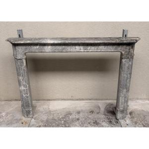 Italian Fireplace Mantiel In 'bardiglio' Marble