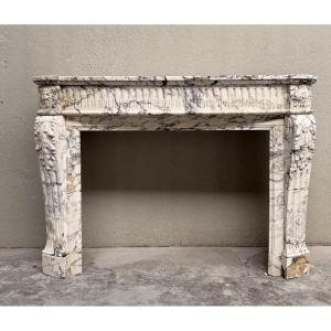 Italian Fireplace Mantel In 'breccia Violetta' 