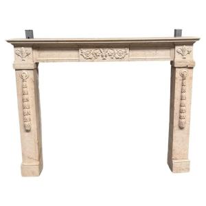Limestone Fireplace