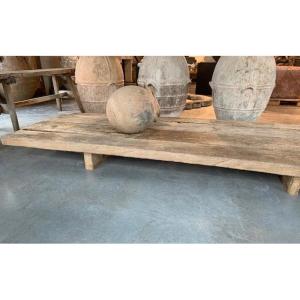 Large Oak Wooden Coffee Table 