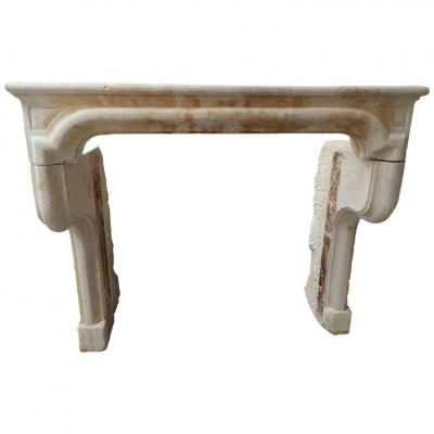 Louis XIV Fireplace In French Limestone, 19th Century