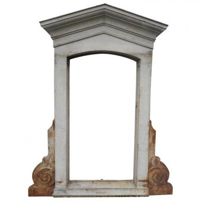 Decorative Iron Cast Window Frame, Early 20th Century