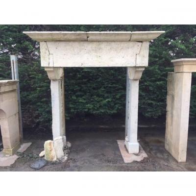 Louis XIII Fireplace In Burgundy Stone; 18th Century