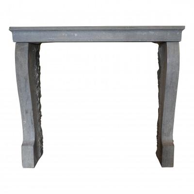 Small Fireplace In Grey Burgundy Stone, 19th Century