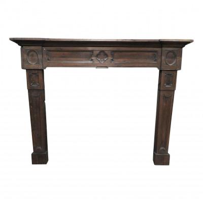 Walnut Wood Fireplace, 19th Century