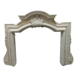 Italian Limestone Fireplace, 18th Century