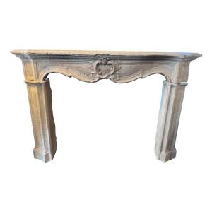 Louis XV Limestone Fireplace, 18th Century