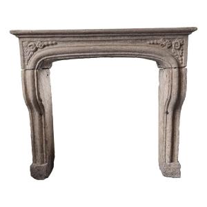 Louis XIV Limestone Fireplace, 18th Century