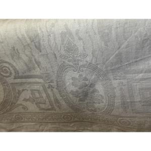 6 Antique Linen And Silk Napkins – Monogrammed Et – Art Deco Period 70x65