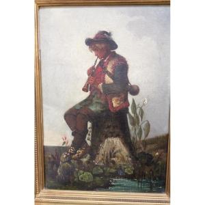 19th Century Oil Painting On Canvas - Mrs. Lucie Destigny (1860-1895)