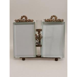 Diptyque Photo Frame And Flower Pot – Beveled Glass – Late 19th Century