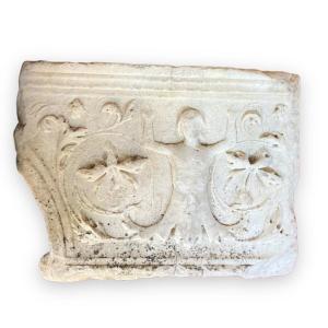 Large Stele Element In White Marble Renaissance Period