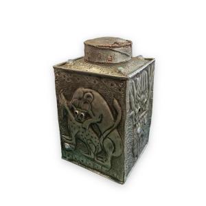 Spice Box In Metal And Stones