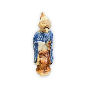 Chinese Glazed Ceramic Monkey Sticking Out His Tongue