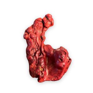 Subject In Fossilized Red Coral Sage And Feline Nineteenth