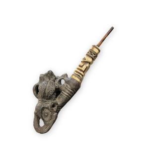 Ceremonial Or Dignitary Elephant Pipe Africa Bamoun People