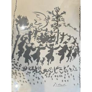 Picasso (after) La Ronde De La Paix Large Original Lithograph On Velin