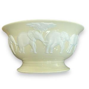 Raynaud à Limoges Large Elephant Bowl Model Kenya Porcelain