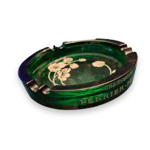 Champagne Perrier Jouët Large Ashtray In Enameled Tinted Glass