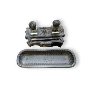Inkwell In Blackened Wood Napoleon III Period