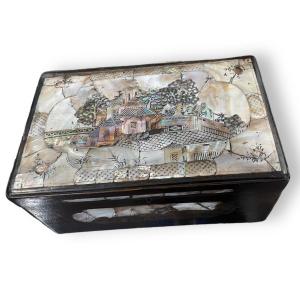 Important Box In Mother-of-pearl Indochina 19th Century