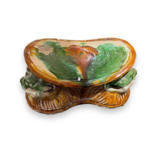 Chinese Glazed Ceramic Pillow Chimera Patterns