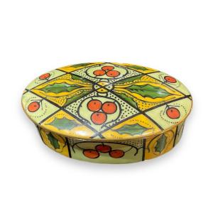 Art Deco Jewelry Box In Polychrome Porcelain