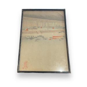 19th Century Japanese Print Interior View