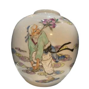 Polychrome Porcelain Vase Republic Period