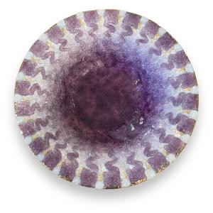 Duban And Christel In Limoges Large Cup In Purple Polychrome Enamel